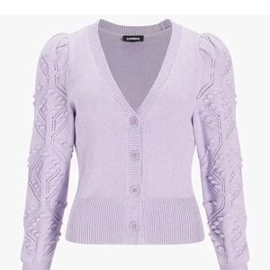 Express Lilac Bobble Cardigan Size Small